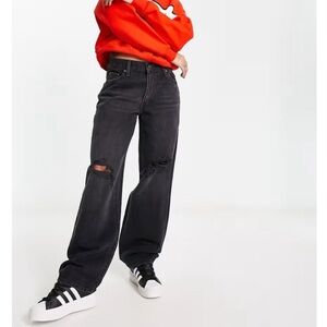 Levi’s Premium Women’s Baggy Dad Jeans Black Distressed NEW Size 25